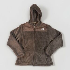 North Face Jacket Women's Medium Brown Osito Hooded  Zip-Up Fleece full zip
